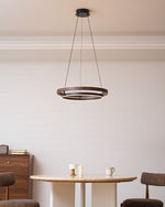 Haloa Modern Wood and Metal LED Pendant Light for Dining and Living Spaces
