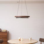 Haloa Modern Wood and Metal LED Pendant Light for Dining and Living Spaces