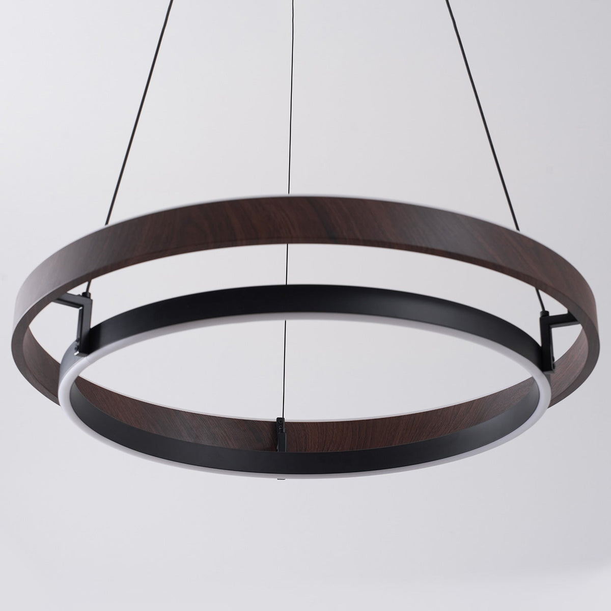Haloa Modern Wood and Metal LED Pendant Light for Dining and Living Spaces
