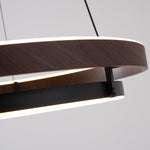 Haloa Modern Wood and Metal LED Pendant Light for Dining and Living Spaces