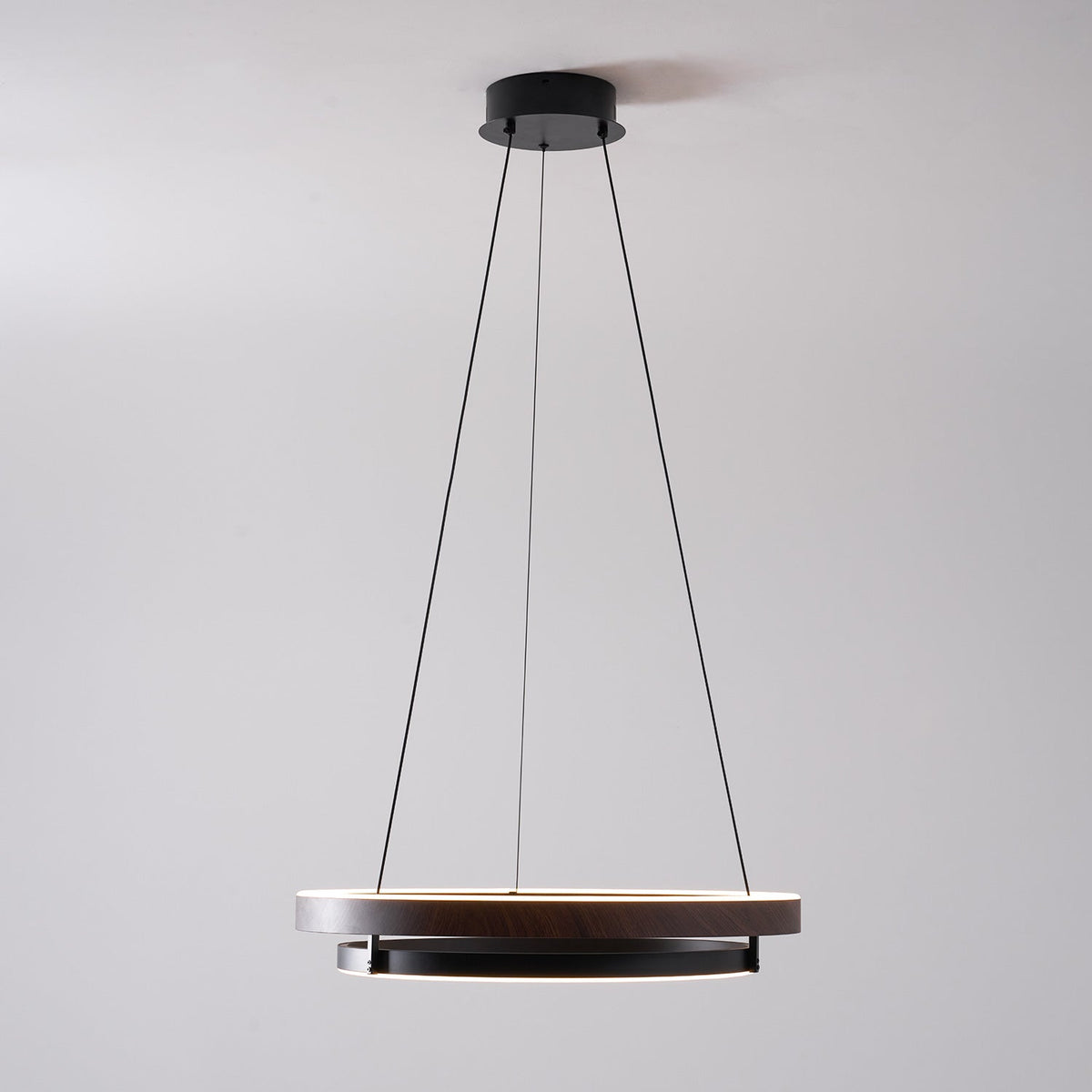 Haloa Modern Wood and Metal LED Pendant Light for Dining and Living Spaces