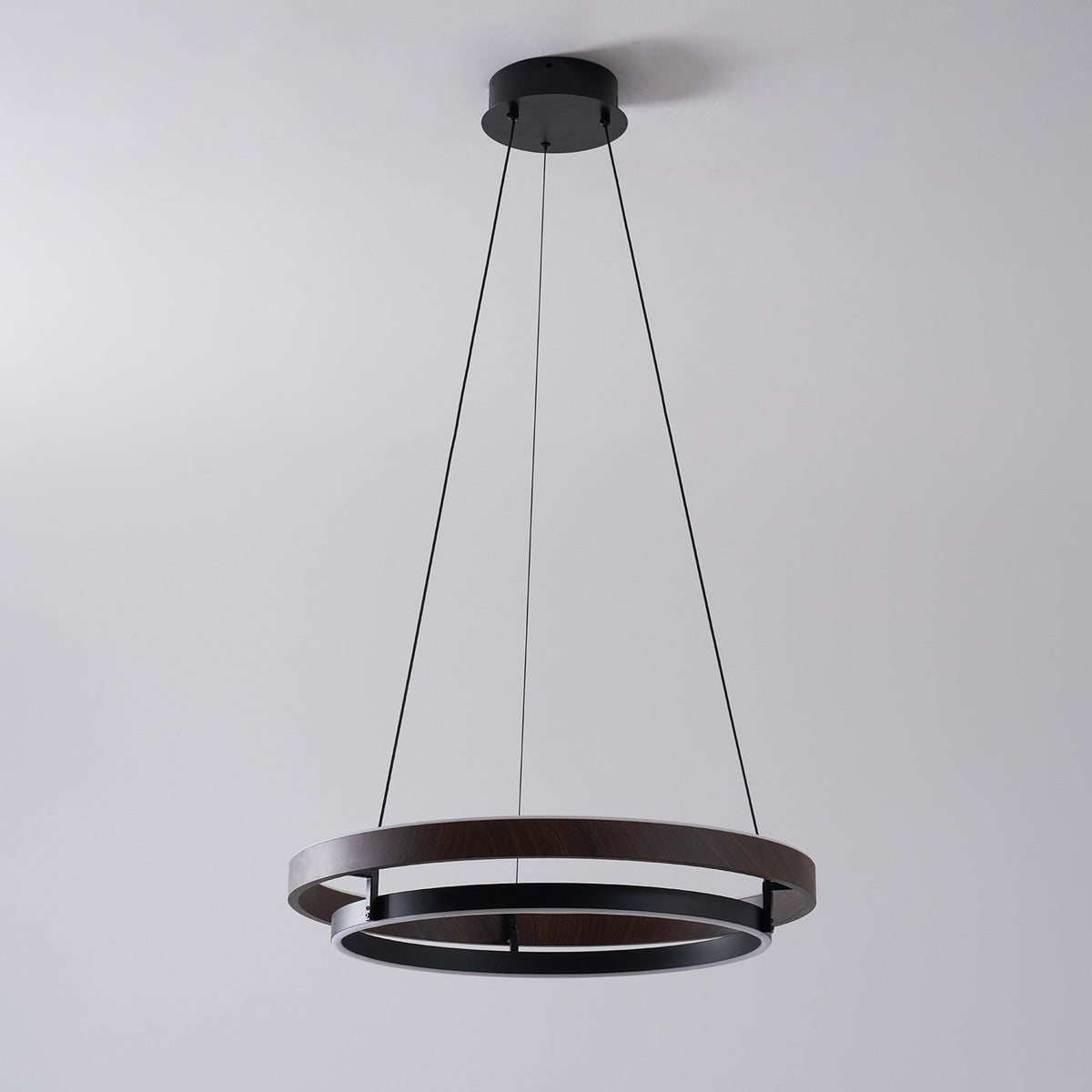 Haloa Modern Wood and Metal LED Pendant Light for Dining and Living Spaces