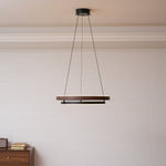 Haloa Modern Wood and Metal LED Pendant Light for Dining and Living Spaces