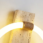 Niva Travertine Wall Sconce with Integrated LED Ring