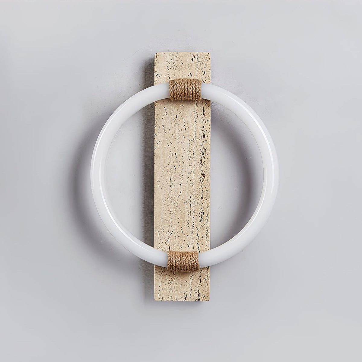 Niva Travertine Wall Sconce with Integrated LED Ring