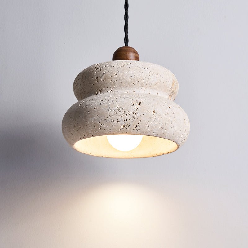 Nivora Travertine Pendant Light – Sculptural Stone Hanging Lamp for Modern Interiors