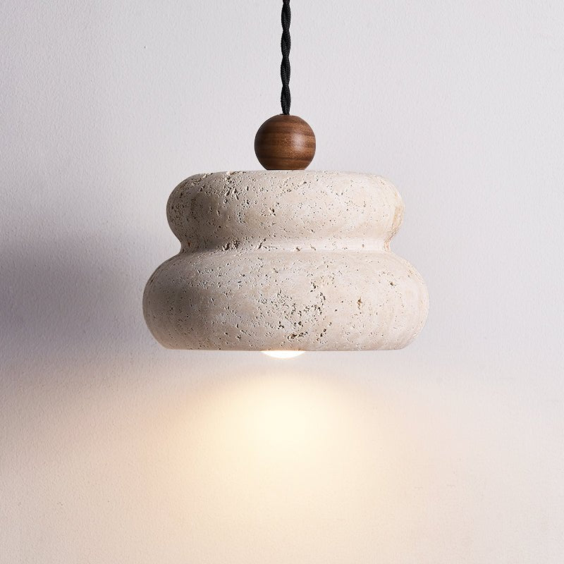 Nivora Travertine Pendant Light – Sculptural Stone Hanging Lamp for Modern Interiors