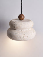 Nivora Travertine Pendant Light – Sculptural Stone Hanging Lamp for Modern Interiors