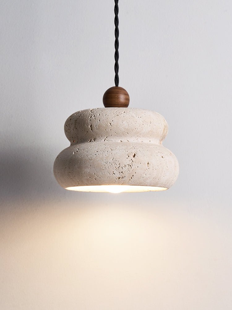 Nivora Travertine Pendant Light – Sculptural Stone Hanging Lamp for Modern Interiors