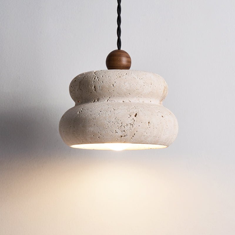 Nivora Travertine Pendant Light – Sculptural Stone Hanging Lamp for Modern Interiors