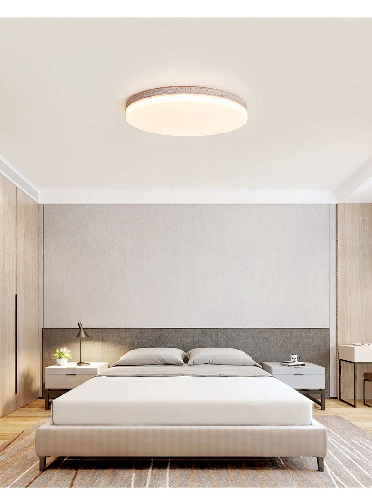 Noa Travertine Ceiling Light – Modern Natural Stone Flush Mount for Bedroom & Living Room