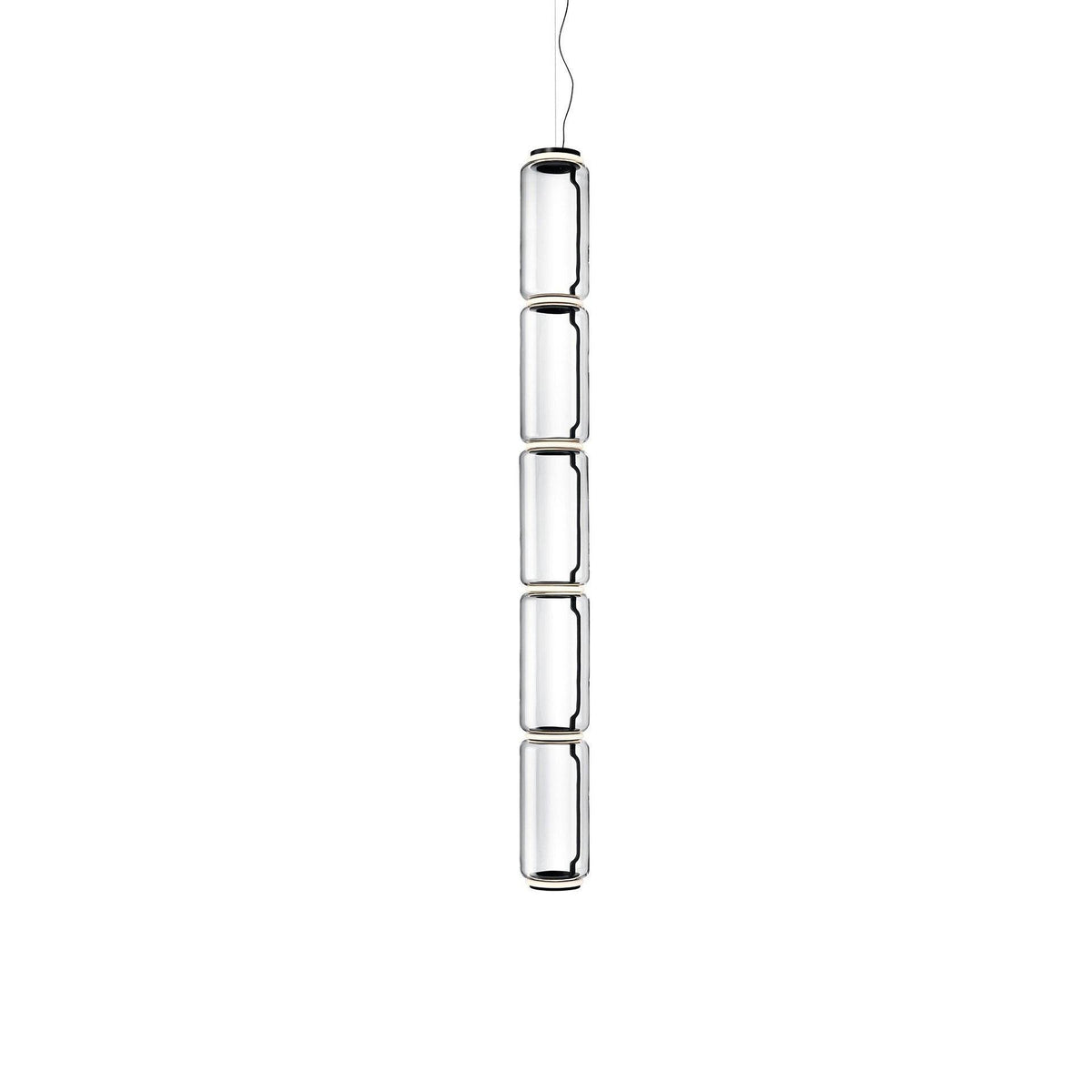 Modular Glass LED Pendant Light with Cylinder, Cone & Bowl Shades