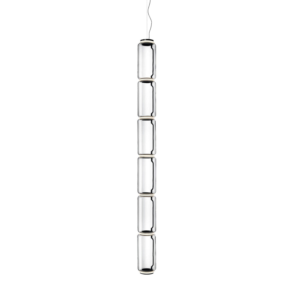 Modular Glass LED Pendant Light with Cylinder, Cone & Bowl Shades