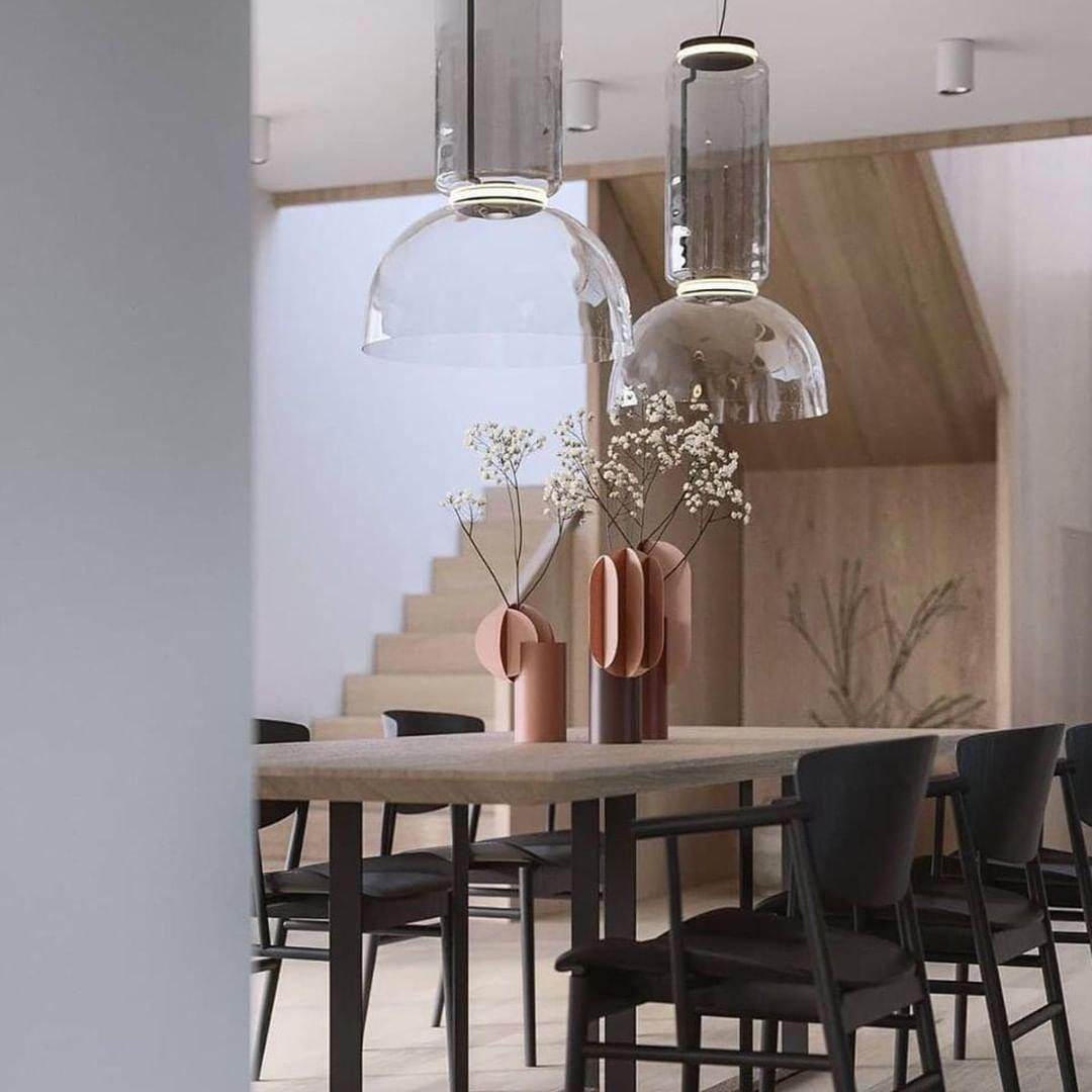 Modular Glass LED Pendant Light with Cylinder, Cone & Bowl Shades