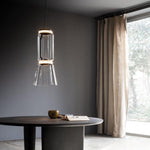 Modular Glass LED Pendant Light with Cylinder, Cone & Bowl Shades