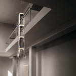 Modular Glass LED Pendant Light with Cylinder, Cone & Bowl Shades