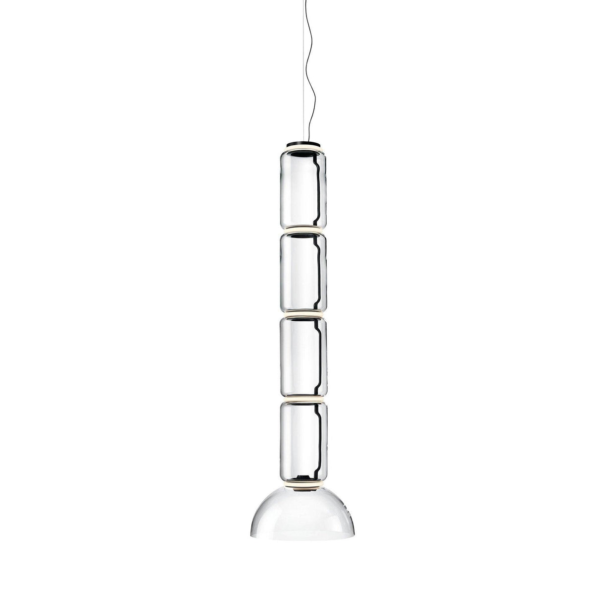 Modular Glass LED Pendant Light with Cylinder, Cone & Bowl Shades
