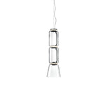 Modular Glass LED Pendant Light with Cylinder, Cone & Bowl Shades