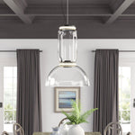 Modular Glass LED Pendant Light with Cylinder, Cone & Bowl Shades