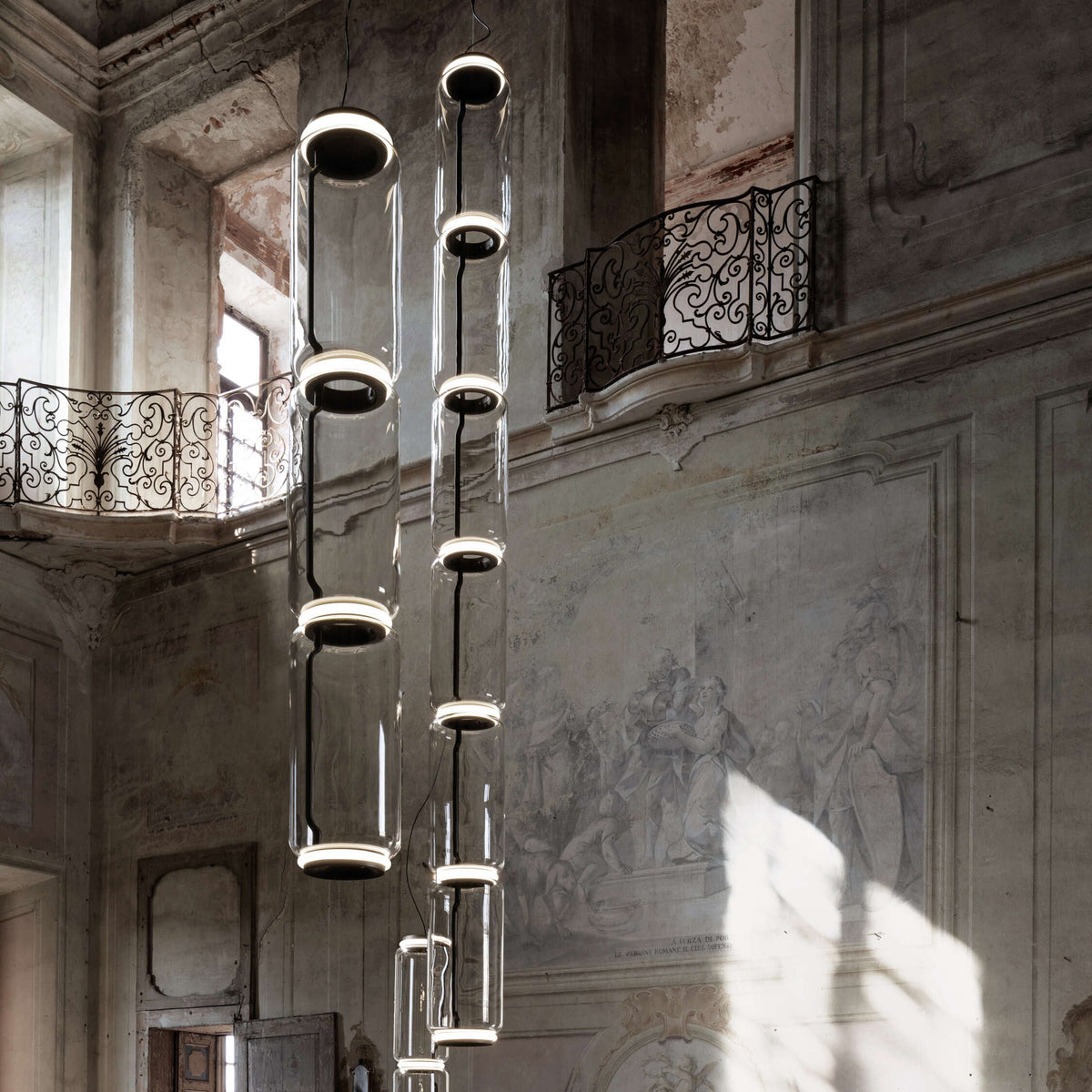 Modular Glass LED Pendant Light with Cylinder, Cone & Bowl Shades