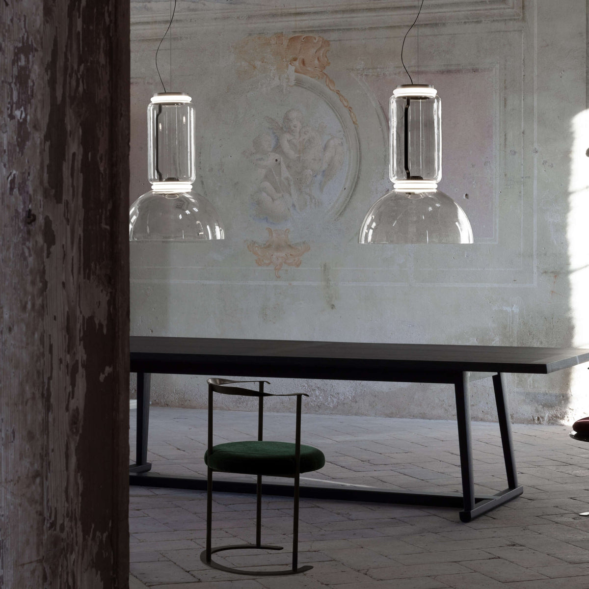 Modular Glass LED Pendant Light with Cylinder, Cone & Bowl Shades