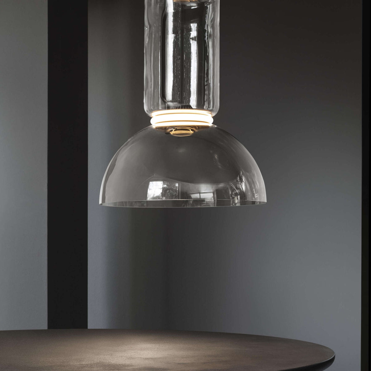 Modular Glass LED Pendant Light with Cylinder, Cone & Bowl Shades