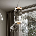 Modular Glass LED Pendant Light with Cylinder, Cone & Bowl Shades