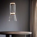 Modular Glass LED Pendant Light with Cylinder, Cone & Bowl Shades