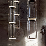 Modular Glass LED Pendant Light with Cylinder, Cone & Bowl Shades