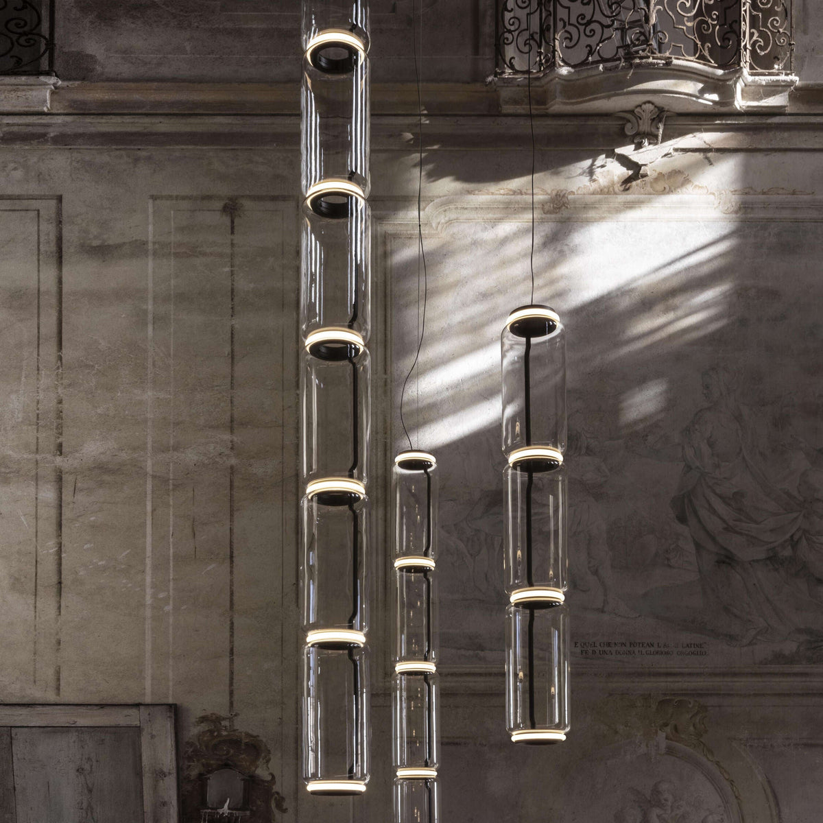 Modular Glass LED Pendant Light with Cylinder, Cone & Bowl Shades