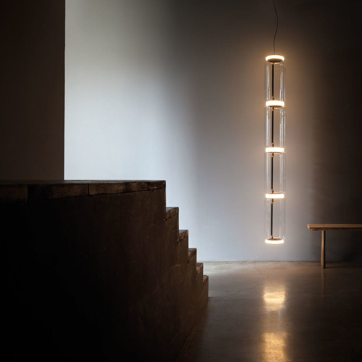 Modular Glass LED Pendant Light with Cylinder, Cone & Bowl Shades