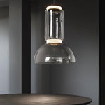 Modular Glass LED Pendant Light with Cylinder, Cone & Bowl Shades