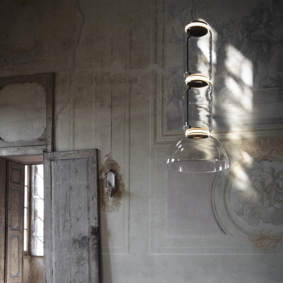 Modular Glass LED Pendant Light with Cylinder, Cone & Bowl Shades
