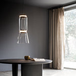 Modular Glass LED Pendant Light with Cylinder, Cone & Bowl Shades