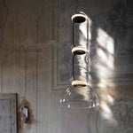 Modular Glass LED Pendant Light with Cylinder, Cone & Bowl Shades
