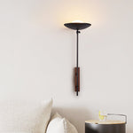 Noctara Black Travertine Wall Sconce with Walnut Accent