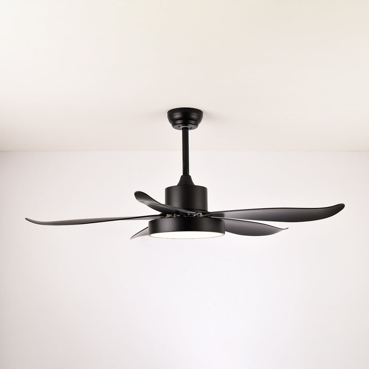 Noctura Glide Ceiling Fan with Integrated LED Light, Modern Black