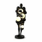 Nocturne Bloom Sculptural Floor Lamp, Matte Black Fiberglass with Glowing Orbs