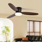 Nocturnus Ceiling Fan Light with Wooden Blades and LED