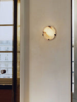 Noema Alabaster Wall Sconce — Modern LED Wall Light for Bedroom & Living Room