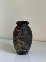 Noir Vein Stone Vase – Sculptural Marble Decor for Refined Interiors