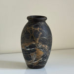 Noir Vein Stone Vase – Sculptural Marble Decor for Refined Interiors