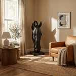 Noir Equine Head Sculpture – Modern Matte Black Horse Bust for Luxury Interiors