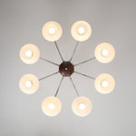 Noir Larenta Modern Glass and Wood Chandelier for Dining Room and Living Room