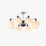 Noir Larenta Modern Glass and Wood Chandelier for Dining Room and Living Room