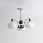 Noir Larenta Modern Glass and Wood Chandelier for Dining Room and Living Room