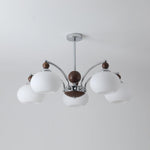 Noir Larenta Modern Glass and Wood Chandelier for Dining Room and Living Room