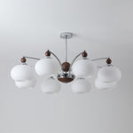 Noir Larenta Modern Glass and Wood Chandelier for Dining Room and Living Room