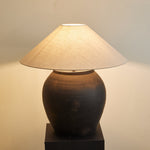 Noira Terracotta Table Lamp with Linen Shade for Ambient Bedroom Lighting