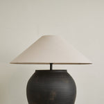 Noira Terracotta Table Lamp with Linen Shade for Ambient Bedroom Lighting
